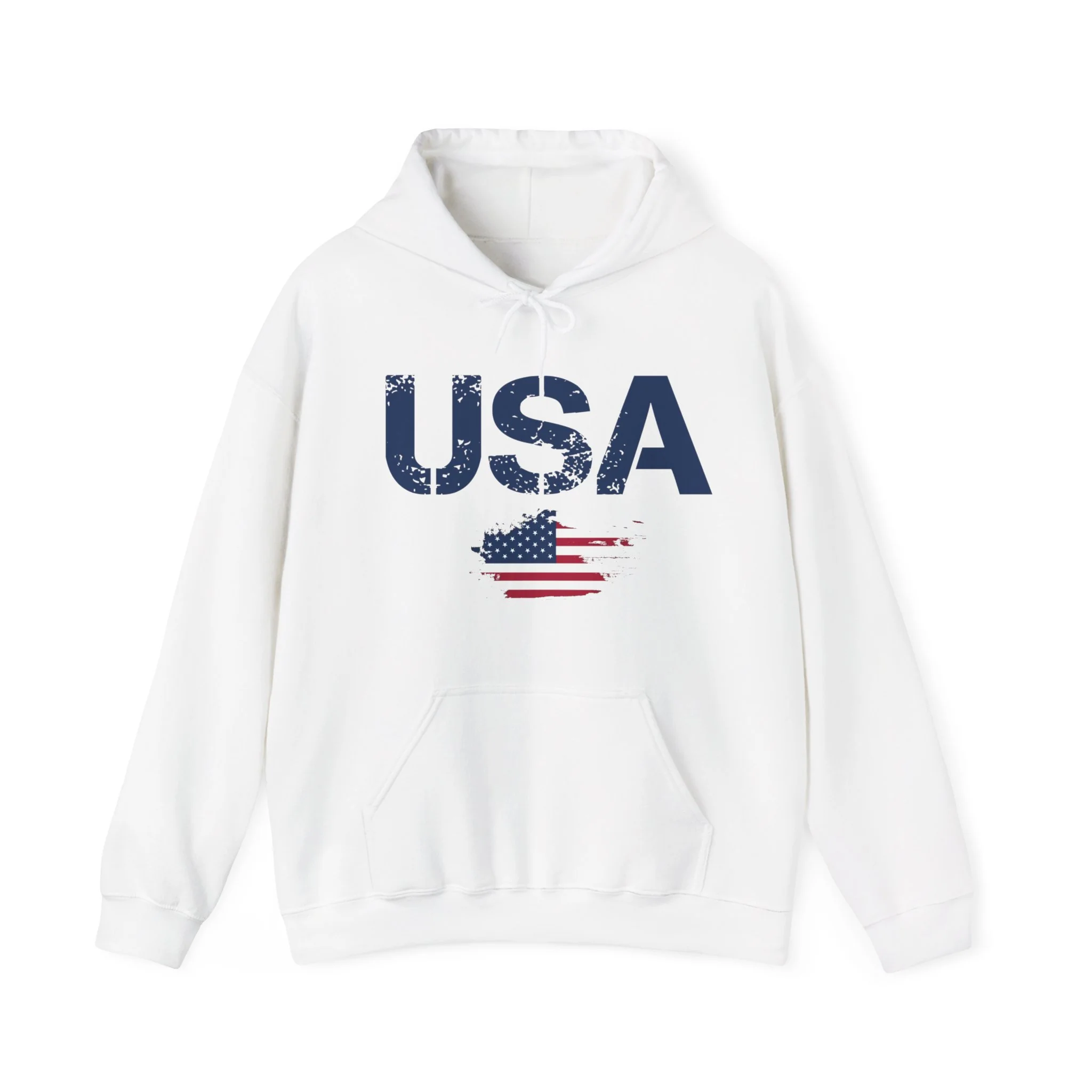 USA Flag Text Printed classic fit Men Hoodie - Image 7