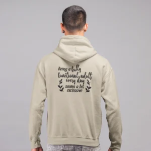 Back printed humorous text Hoodie for men
