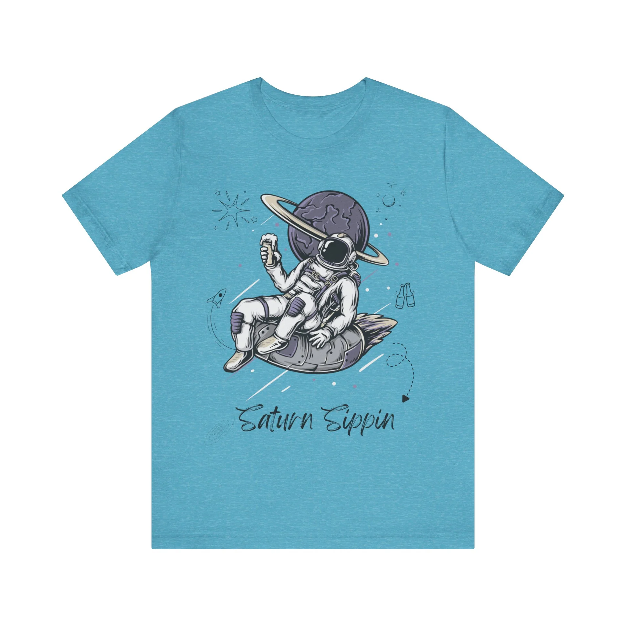 Saturn Sippin Graphic printed Slim fit round neck short sleeve T shirt for Men - Image 5