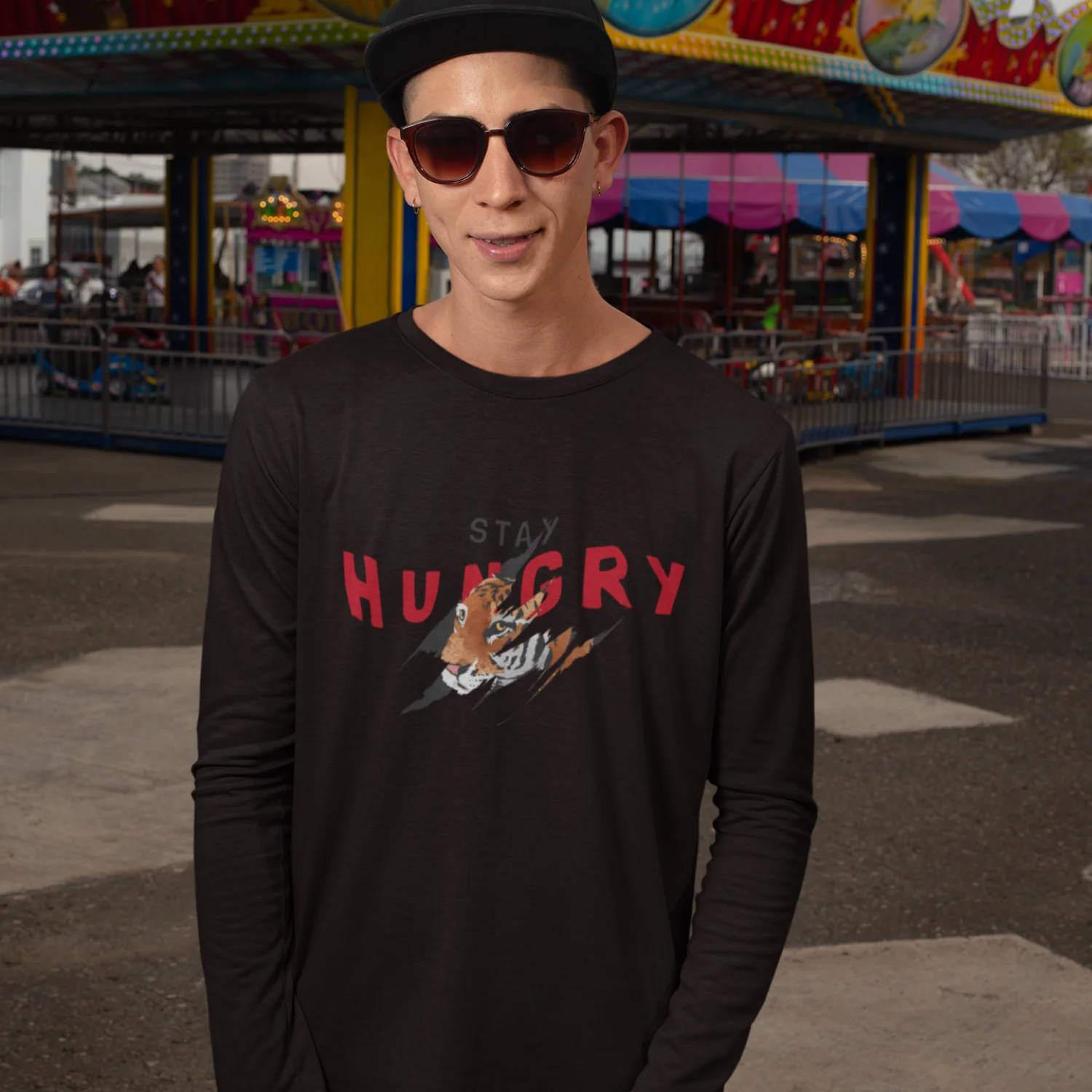 Men Ultra Cotton Long Sleeve streetwear Tee - Image 2