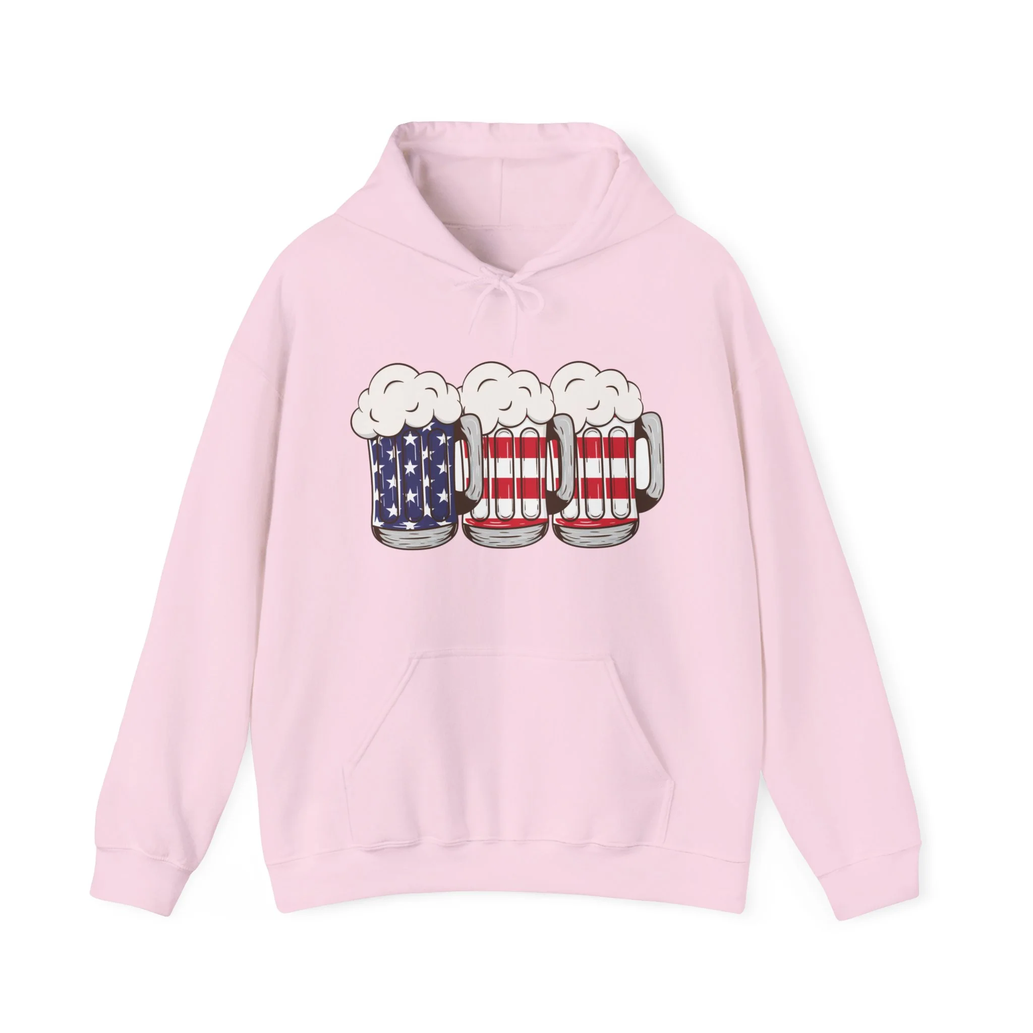 USA Beer Glass Print Design Men Hooded Sweatshirt. - Image 12
