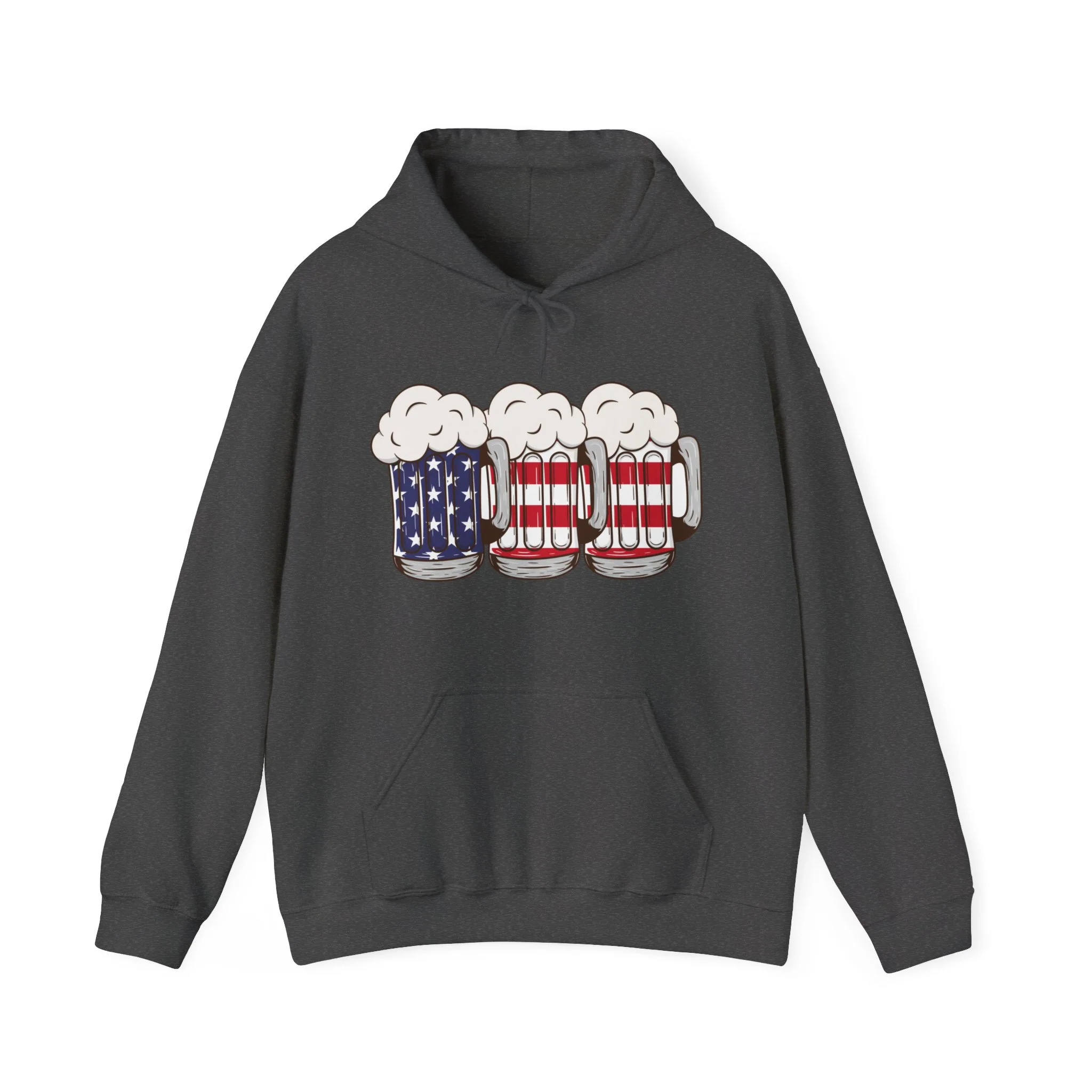 USA Beer Glass Print Design Men Hooded Sweatshirt. - Image 9