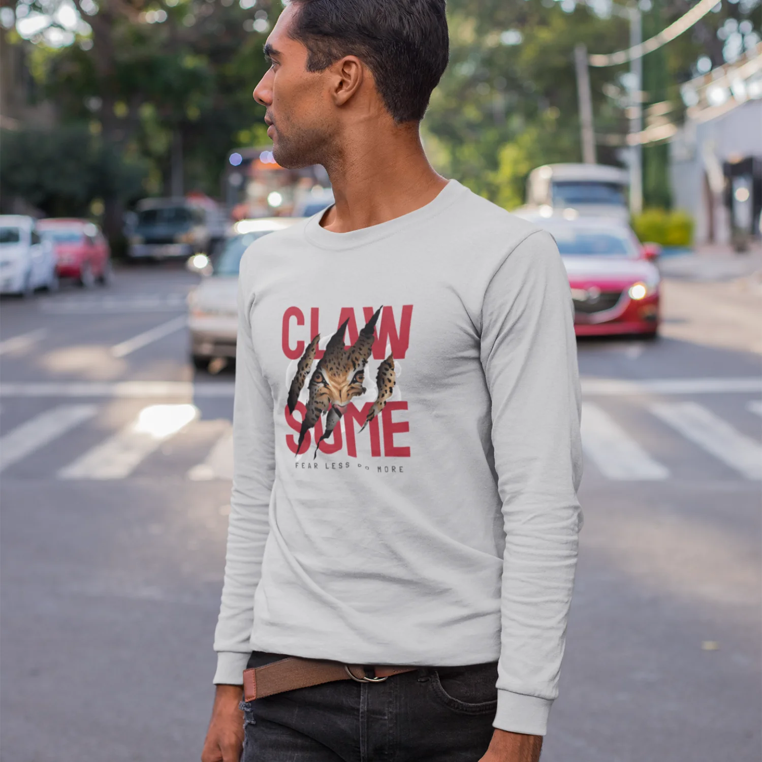 Men Ultra Cotton round neck classic fit Long Sleeve street wear Tee - Image 4