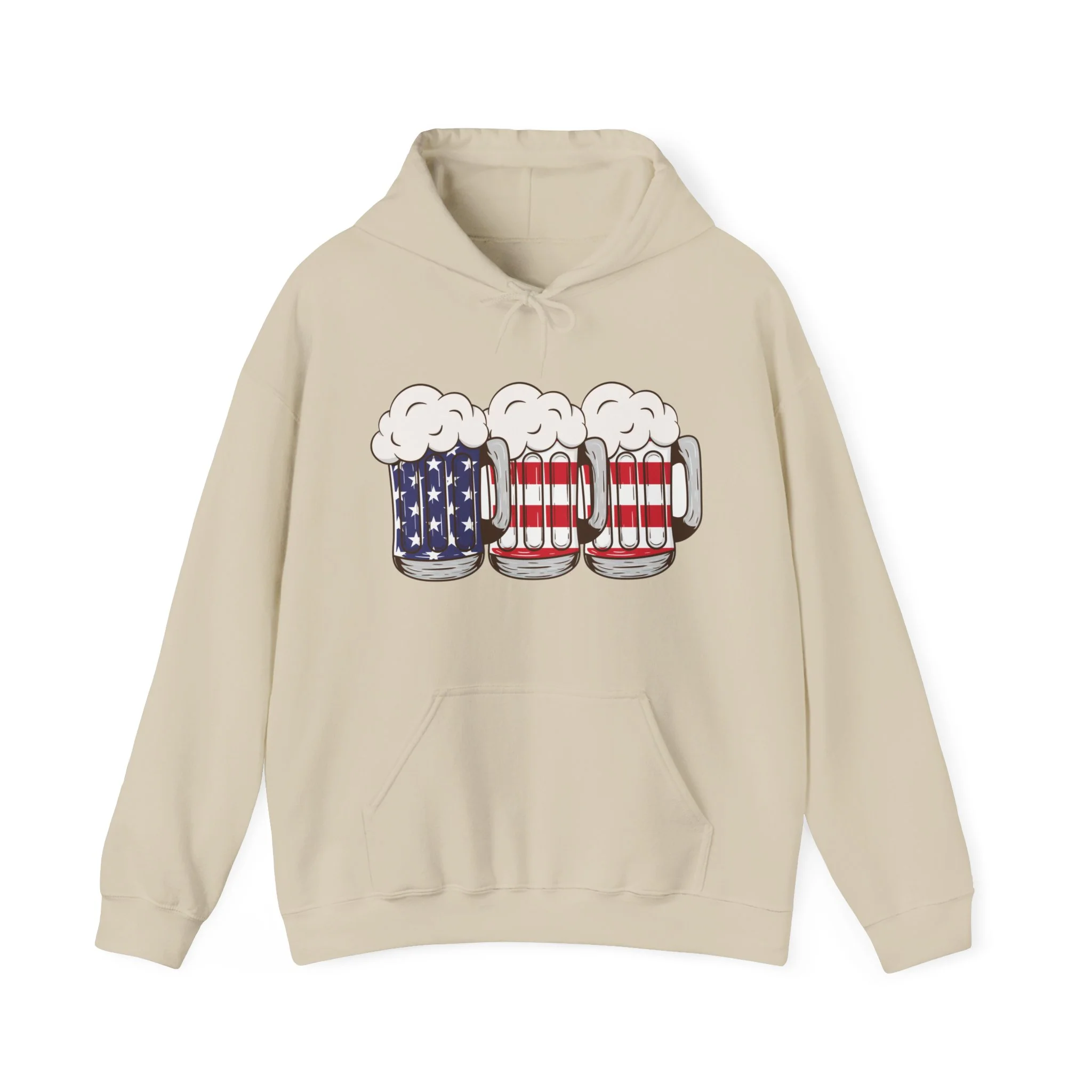 USA Beer Glass Print Design Men Hooded Sweatshirt. - Image 11