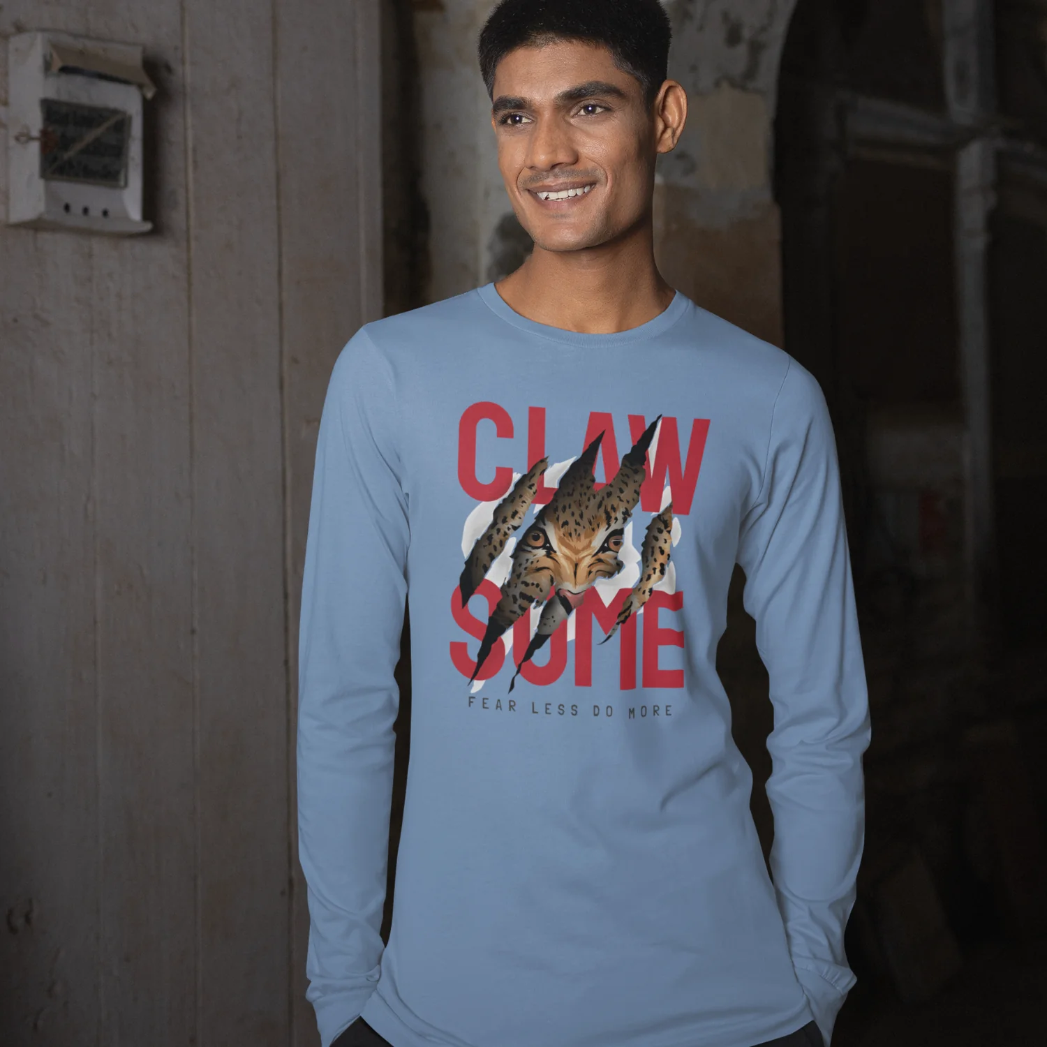 Men Ultra Cotton round neck classic fit Long Sleeve street wear Tee - Image 3