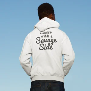 Sarcasm,humour text back print hoodie for men