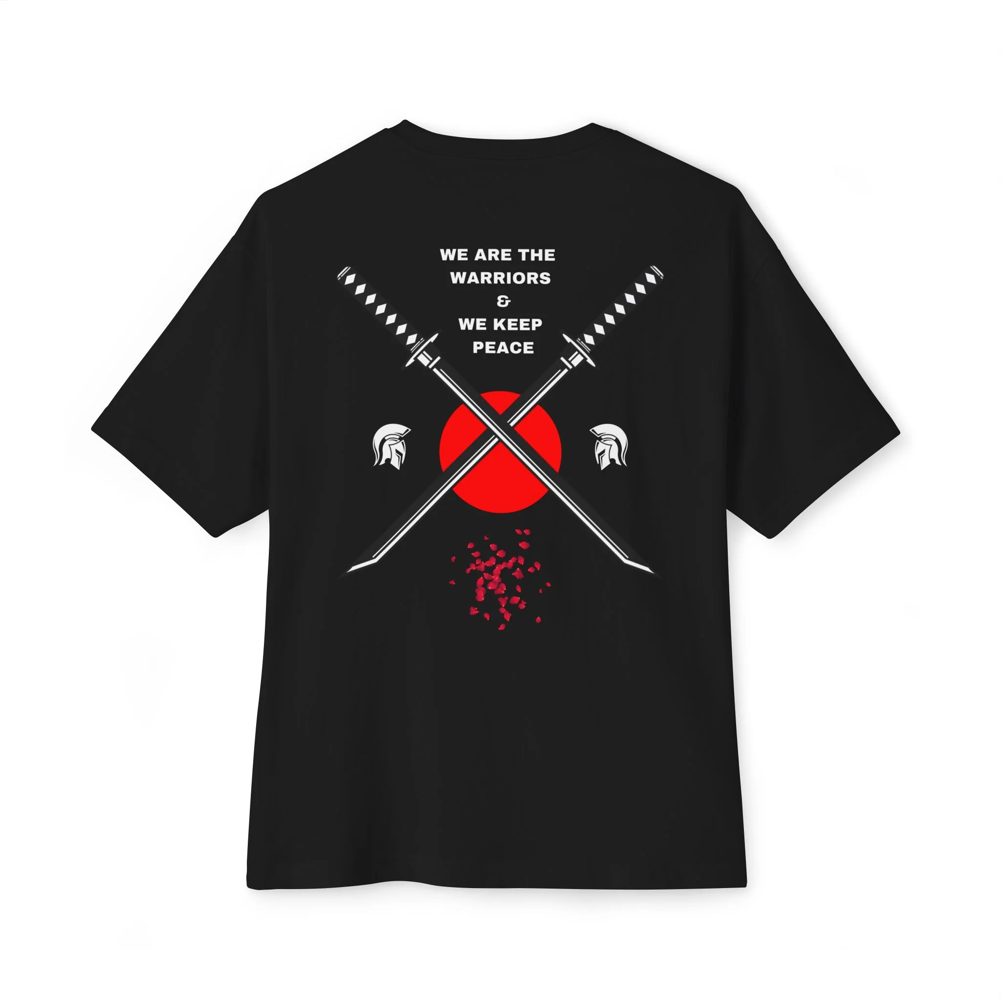 Men warriors inspirational graphic back printed oversized T-shirt - Image 6