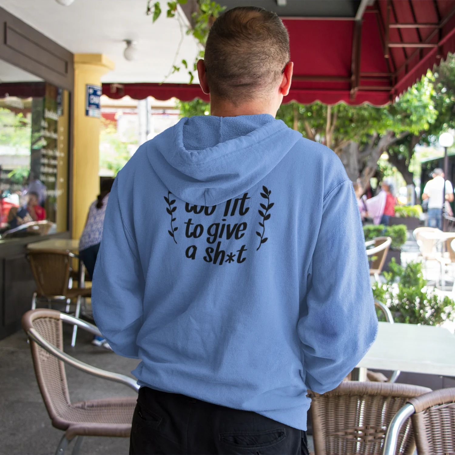 Humors text back printed hoodie Men - Image 4