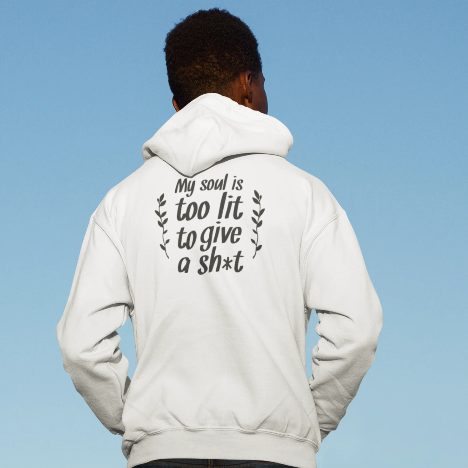Humors text back printed hoodie Men - Image 2