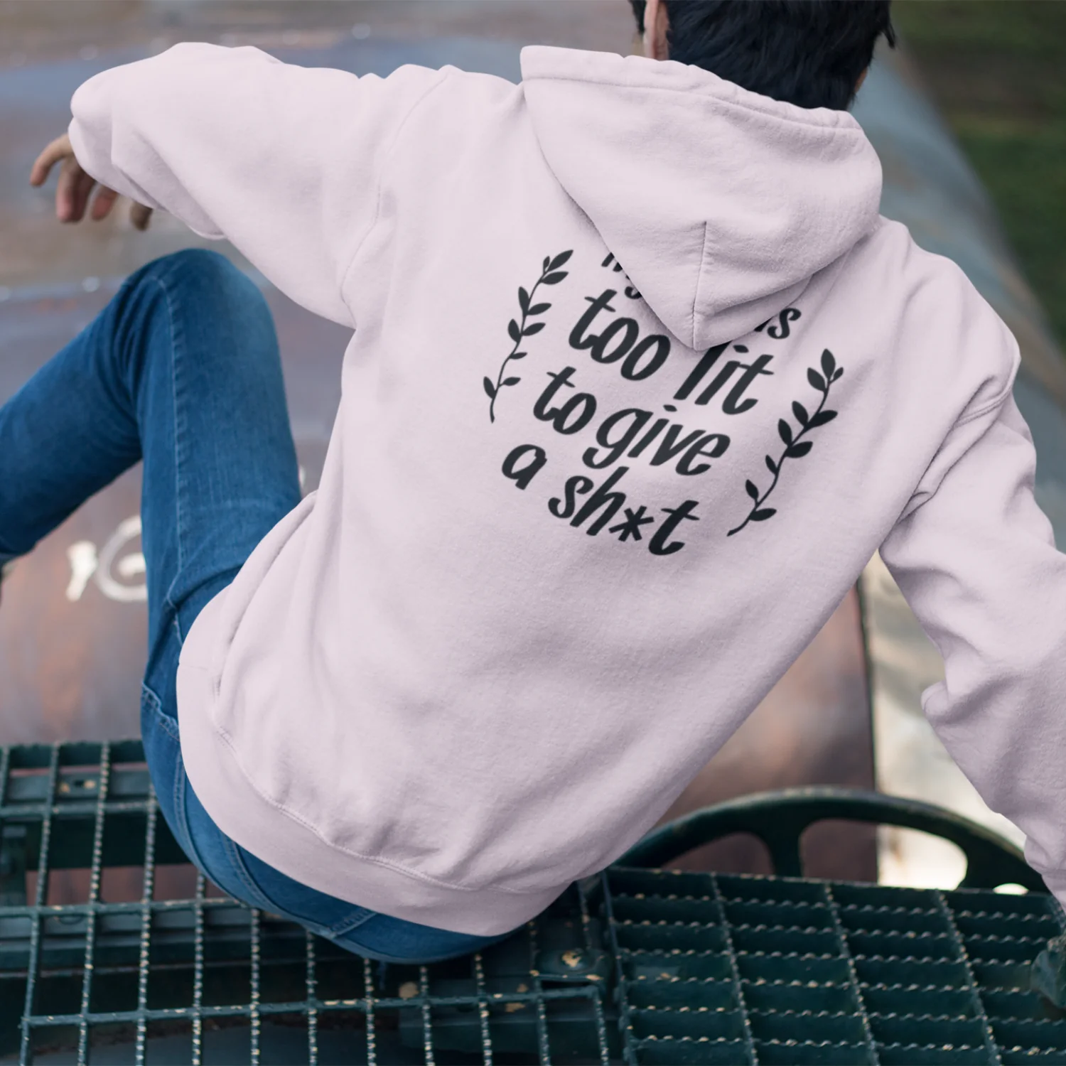 Humors text back printed hoodie Men - Image 5