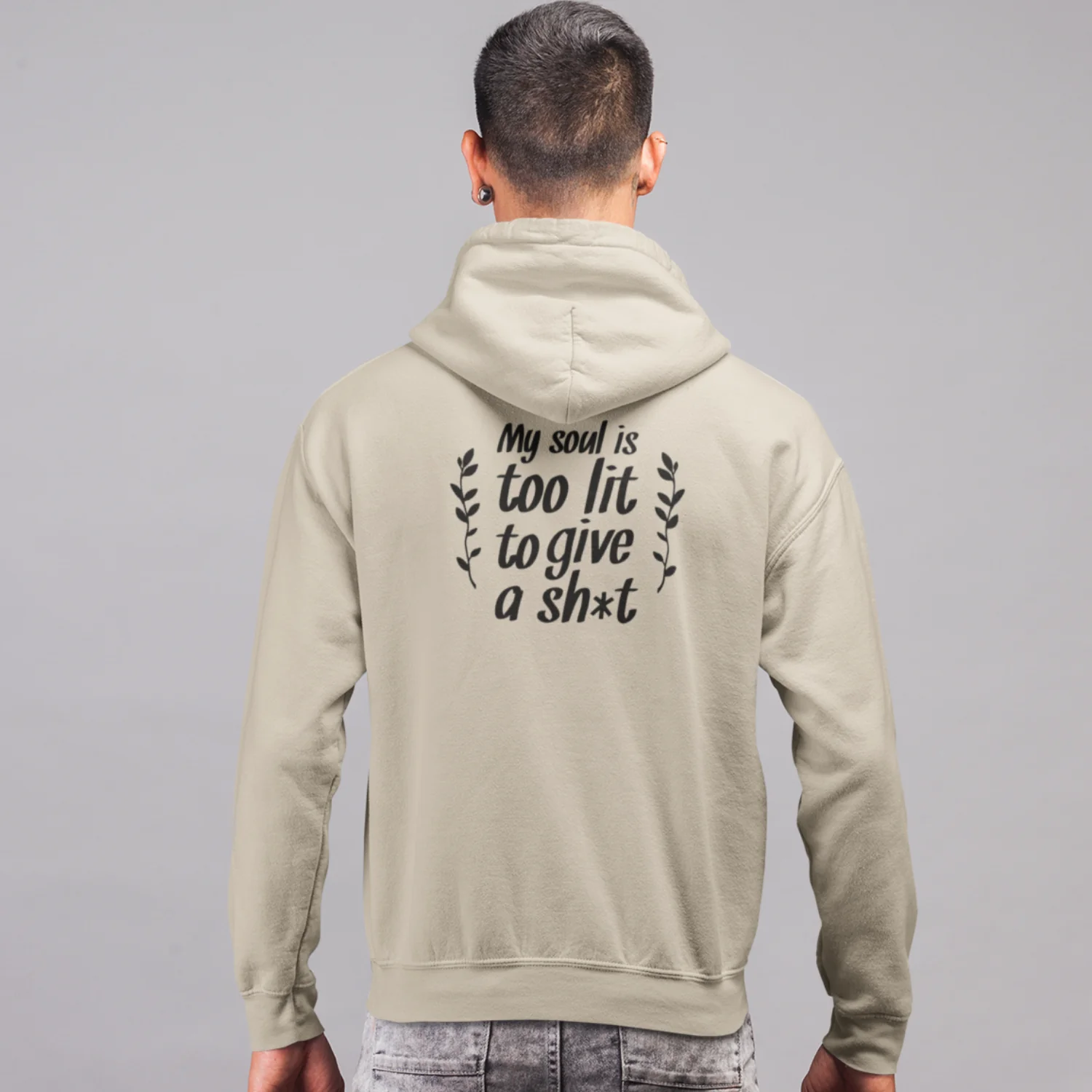 Humors text back printed hoodie Men - Image 3