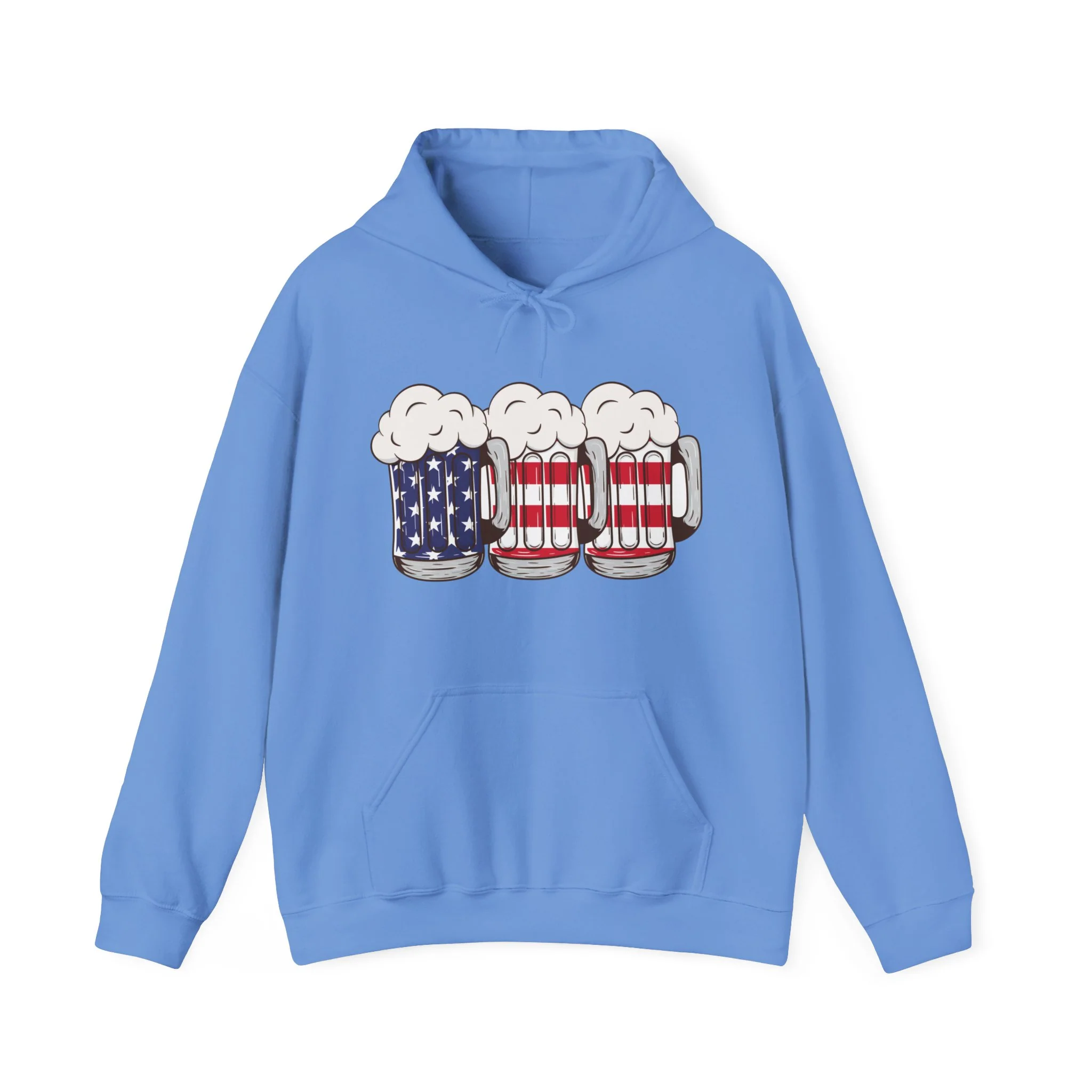 USA Beer Glass Print Design Men Hooded Sweatshirt. - Image 10