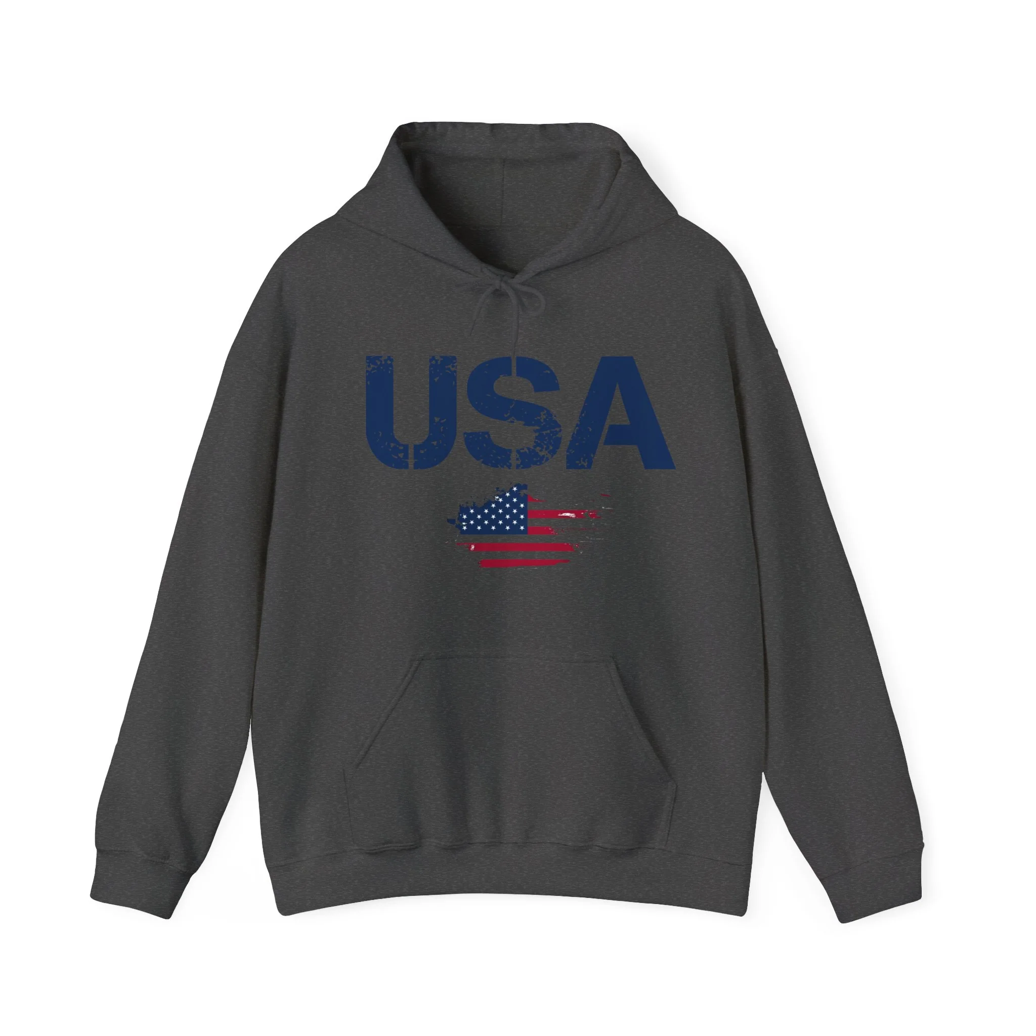 USA Flag Text Printed classic fit Men Hoodie - Image 9