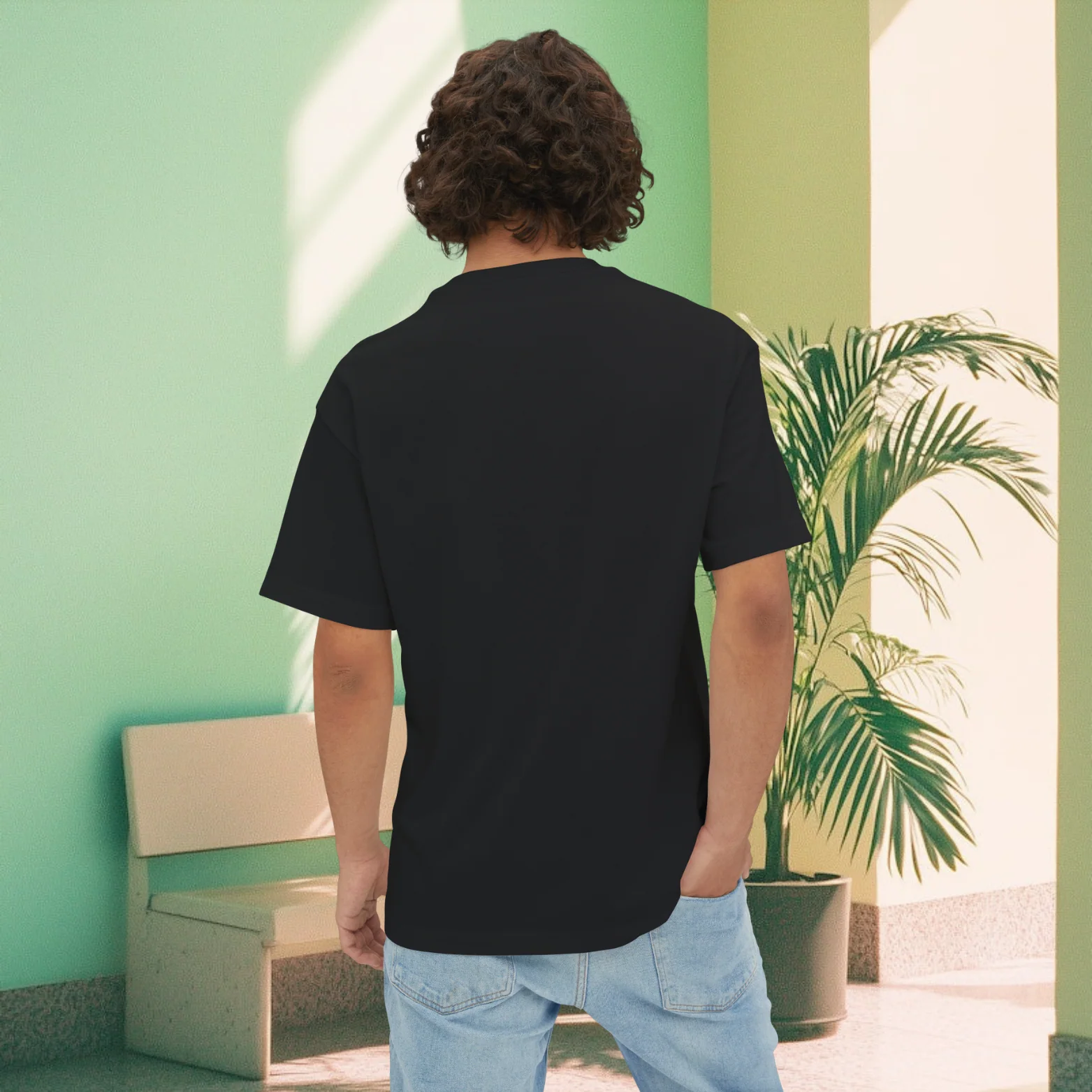 Men inspirational graphic printed oversized T-shirt - Image 3