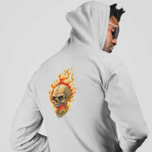 Full Zip classic fit streetwear back print hoodie for Men