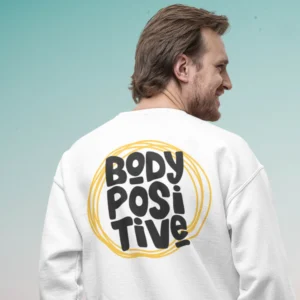 Motivation text back printed round neck oversized Sweatshirt for Men