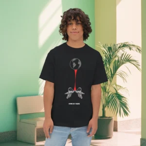 Men inspirational graphic printed oversized T-shirt