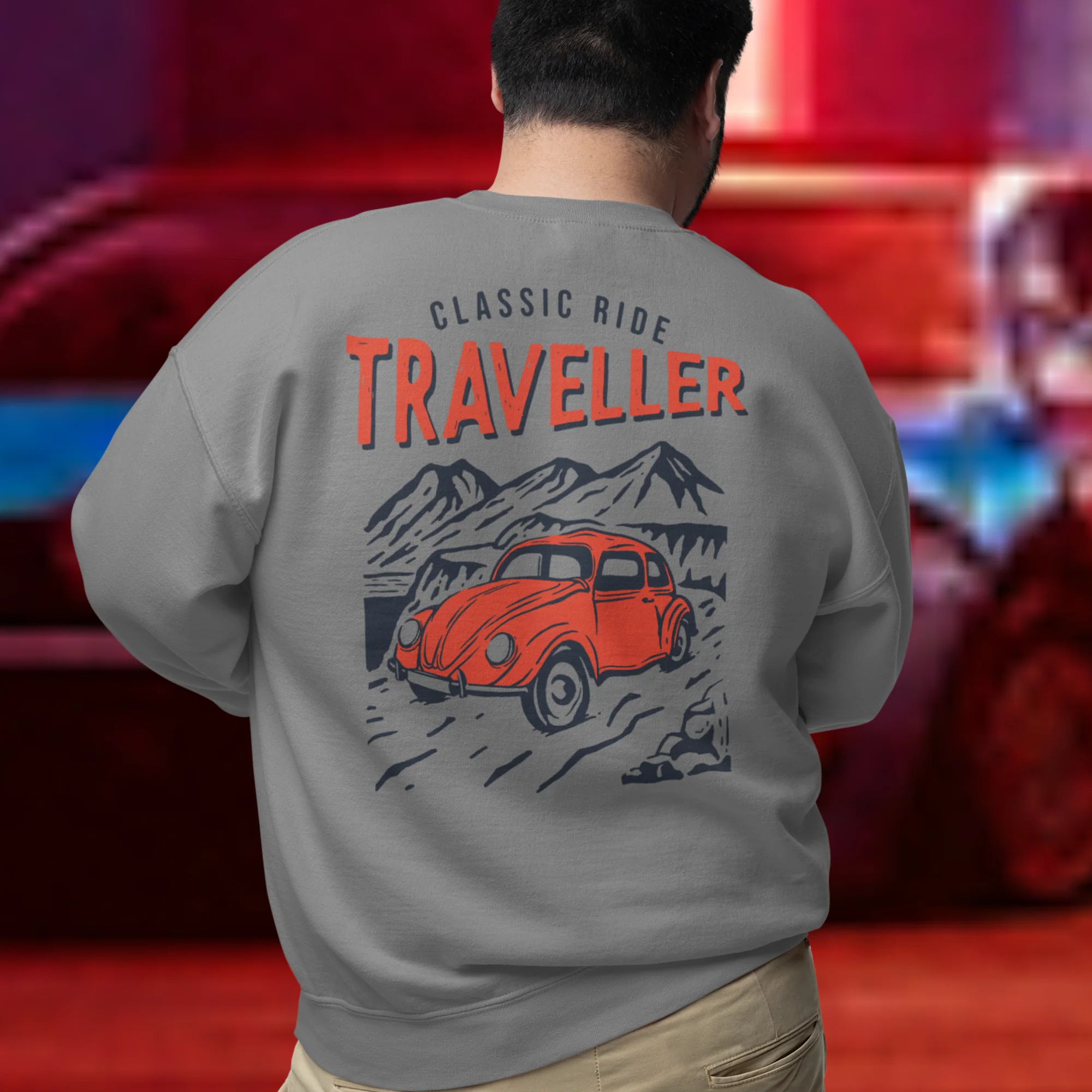 Back printed round neck oversized Sweatshirt for Men - Image 2