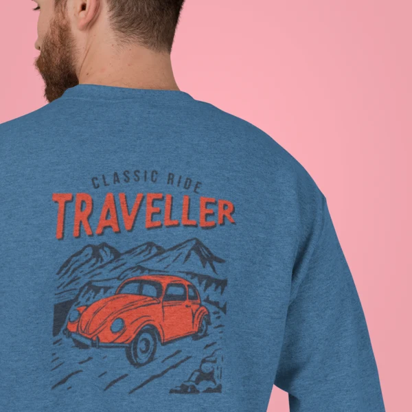 Back printed round neck oversized Sweatshirt for Men - Image 4