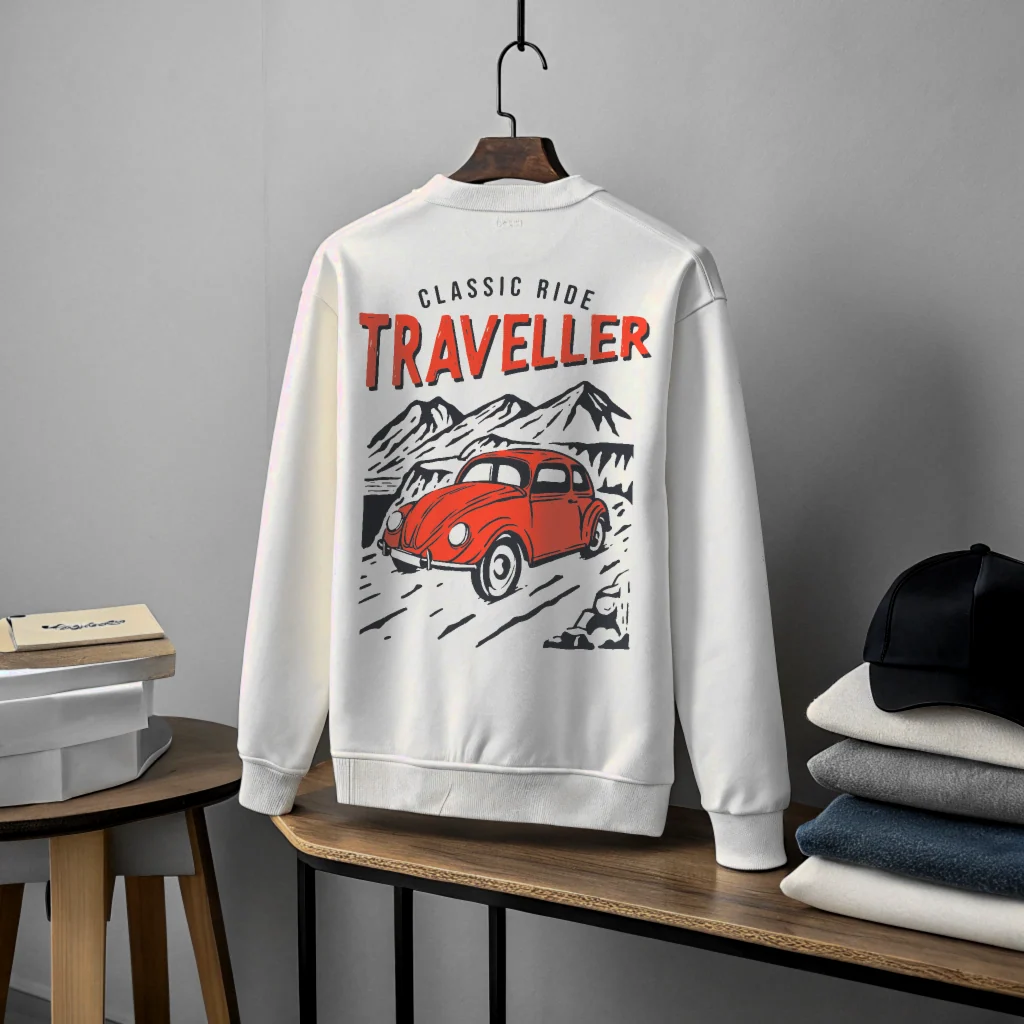 Back printed round neck oversized Sweatshirt for Men - Image 5