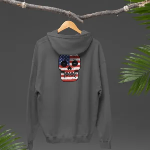 Full Zip classic fit, streetwear back print Hoodie for Men