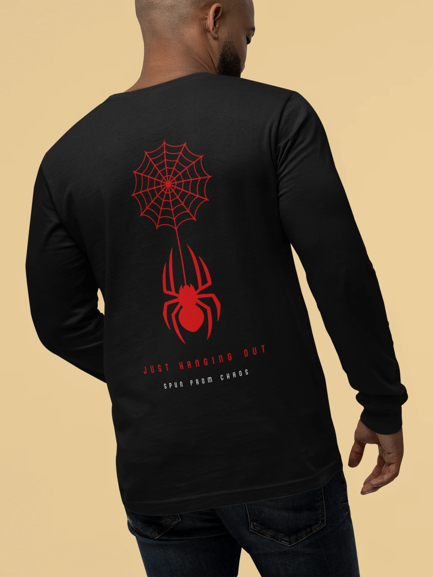 Spider Back Printed Full Sleeve Round Neck Tshirt for Men