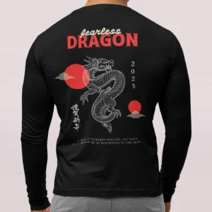 Dragon-Full Sleeve Back Printed Round Neck Tshirt for Men