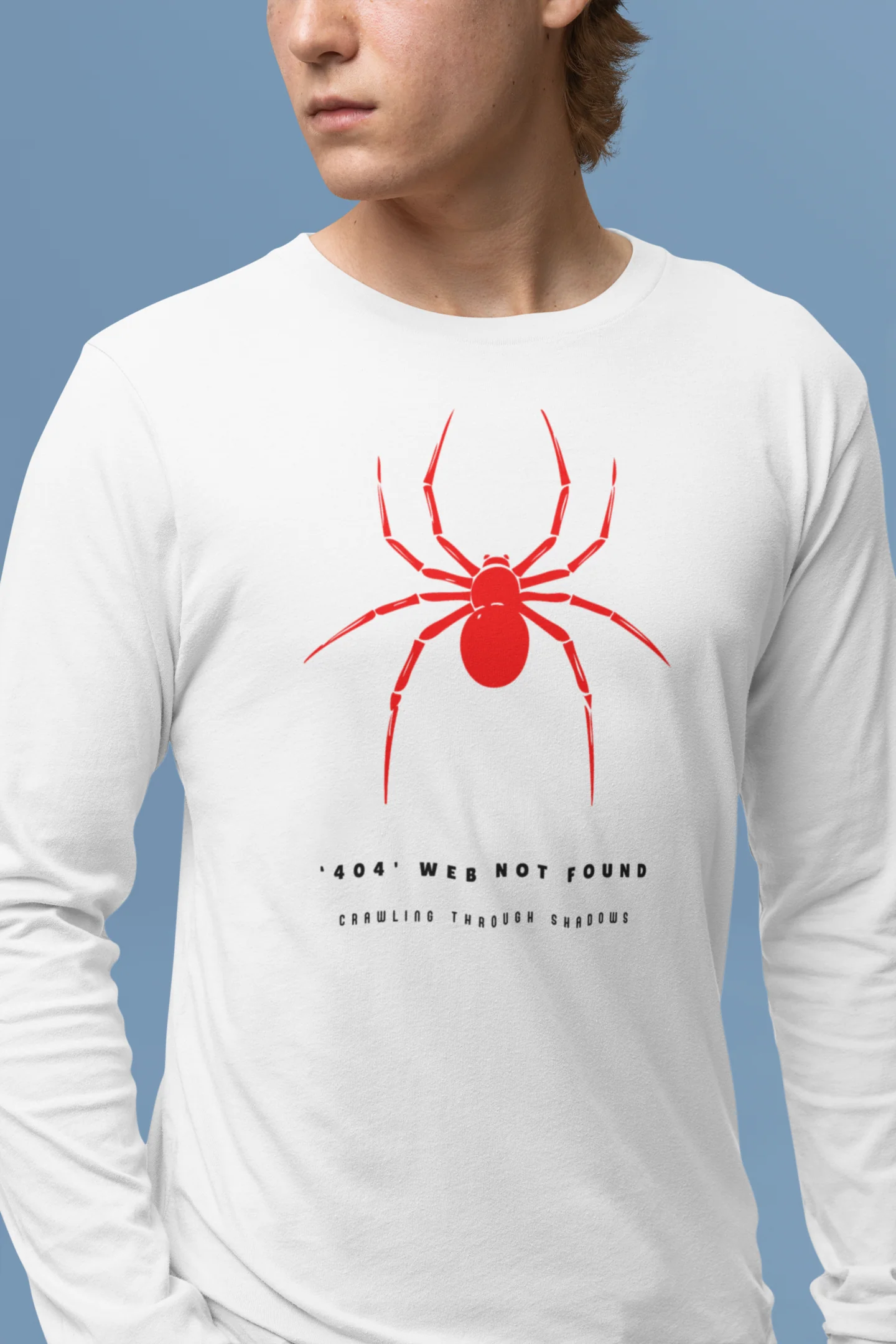 Web Not Found-Round Neck Long Sleeve Tshirt for Men