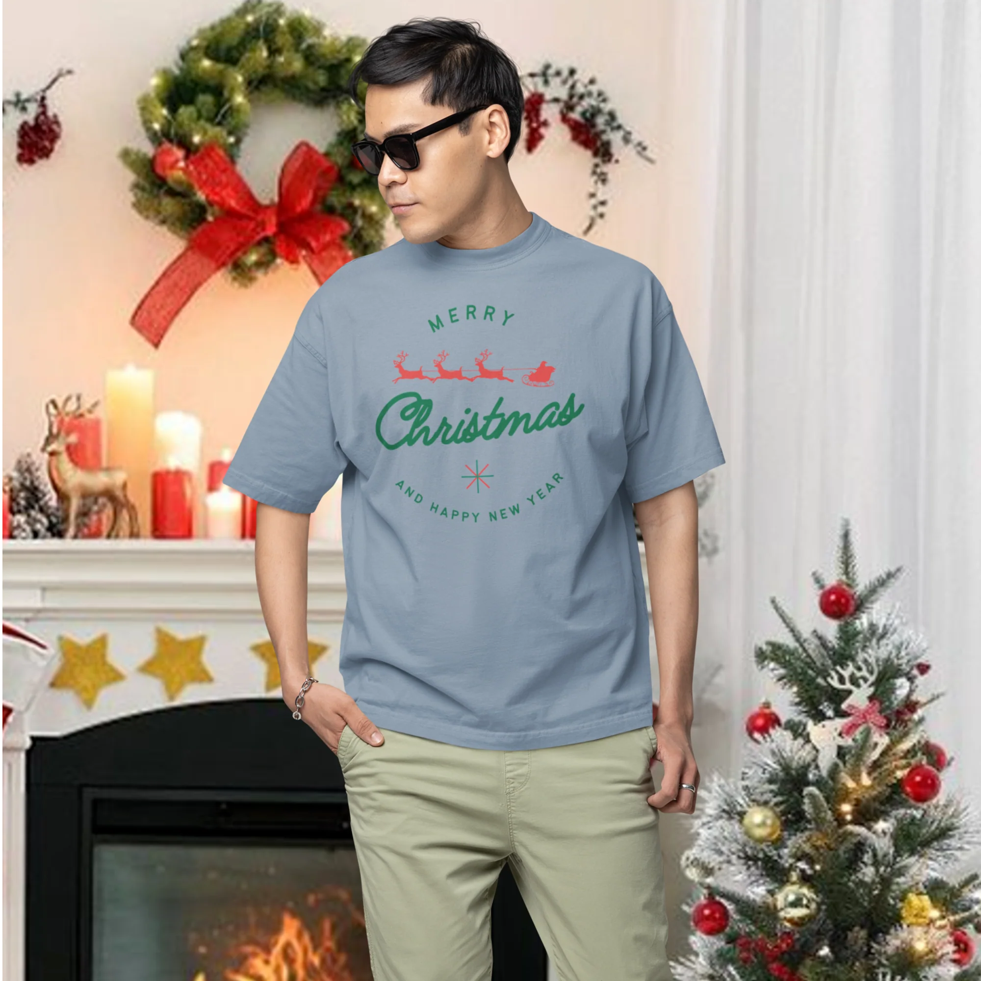 Men Christmas season special half sleeve comfort fit round neck T-Shirt - Image 4