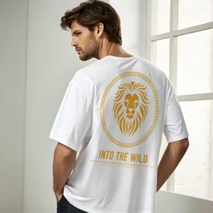 Men motivational graphic text printed oversized white T-shirt