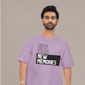 Men new year season special half sleeve comfort fit round neck T-Shirt.