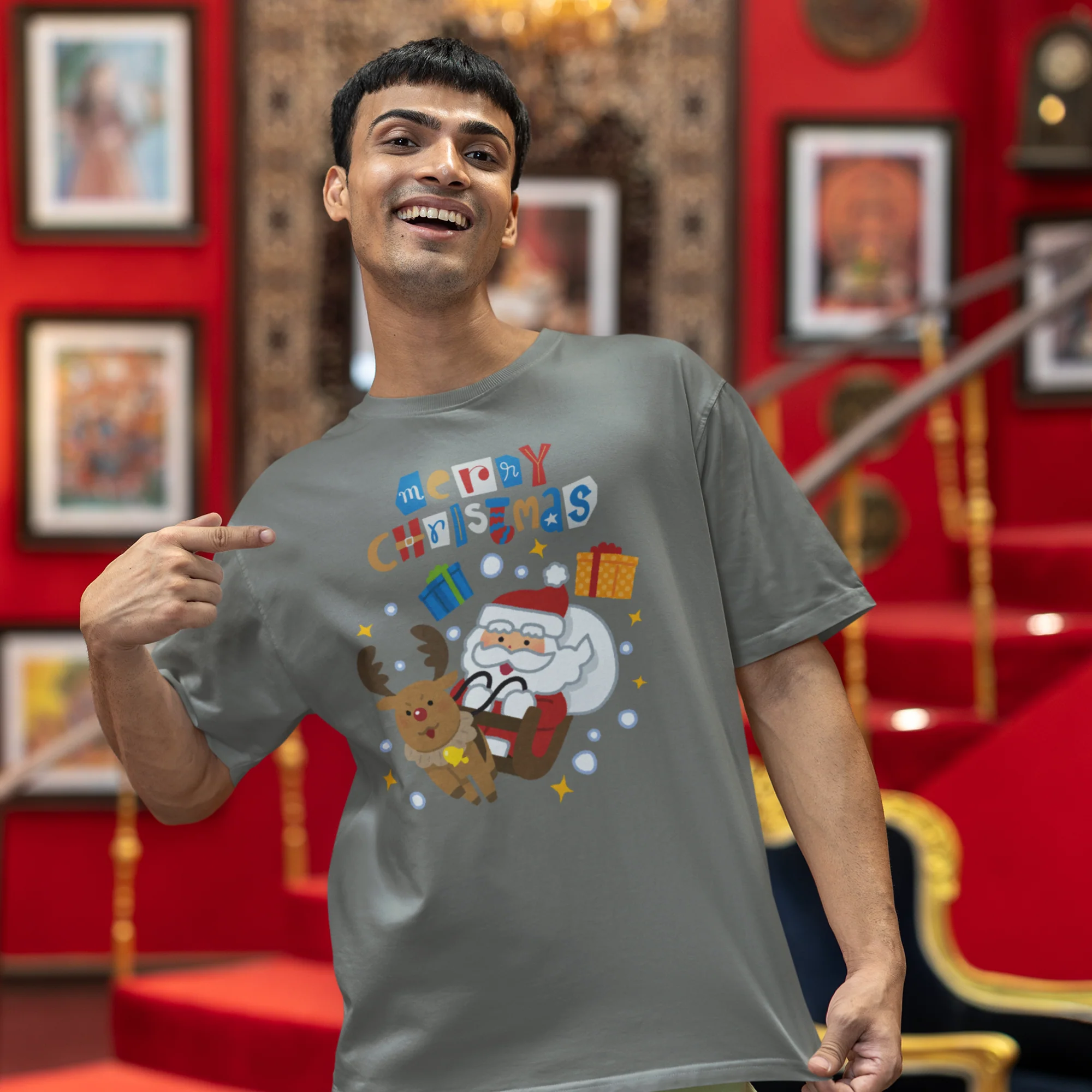 Men Christmas season special half sleeve comfort fit round neck T-Shirt - Image 4