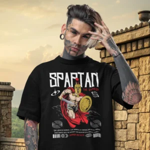 Men graphic text printed oversized black T-shirt