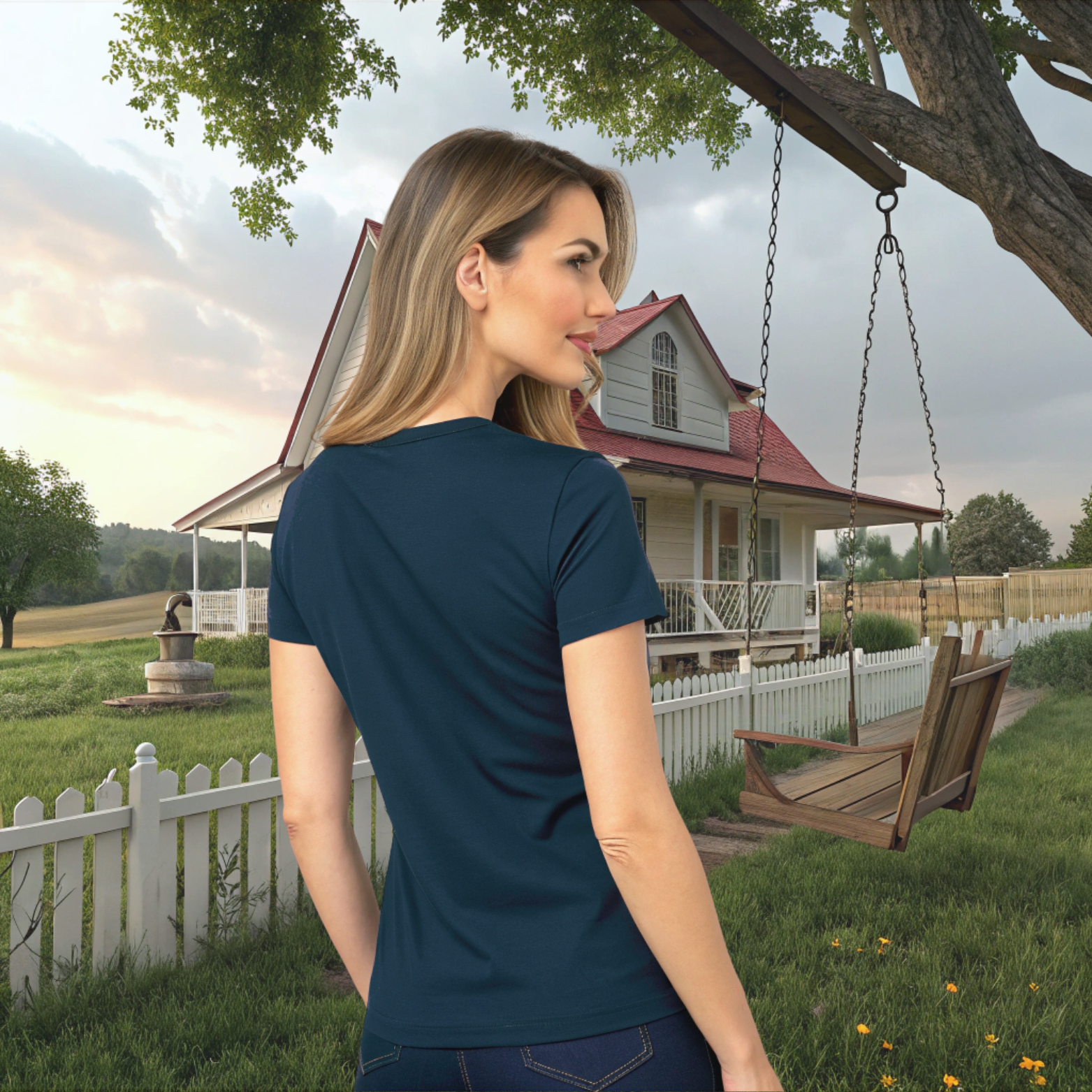 Women western design printed half sleeve round neck T-Shirt - Image 11