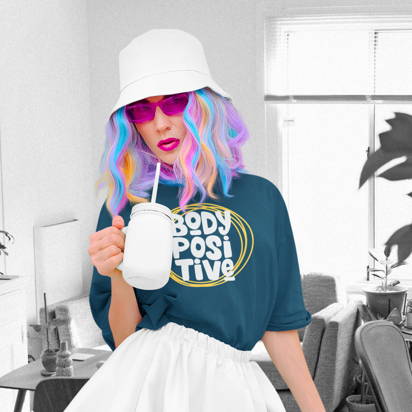 Women printed oversized round neck streetwear T-Shirt - Image 2