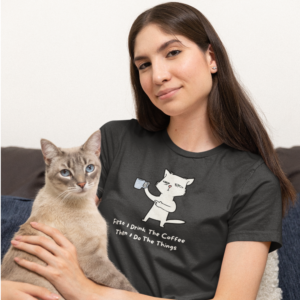 Women coffee lover graphic printed round neck T-Shirt