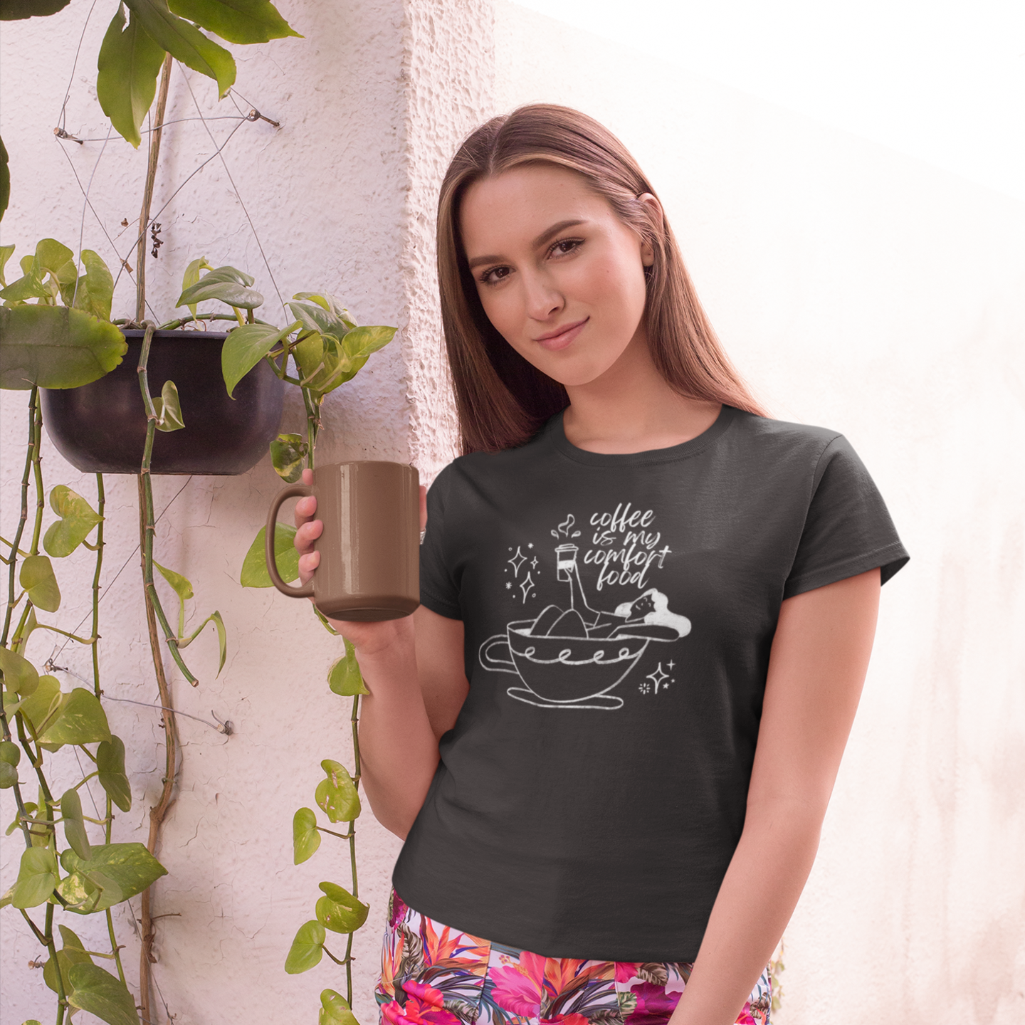 Women coffee lover graphic printed round neck T-Shirt - Image 7