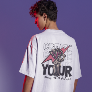 Men Oversized Streetwear T-Shirt with Back Graphic
