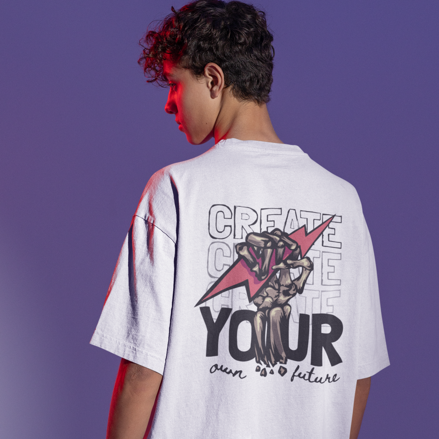 Men Oversized Streetwear T-Shirt with Back Graphic