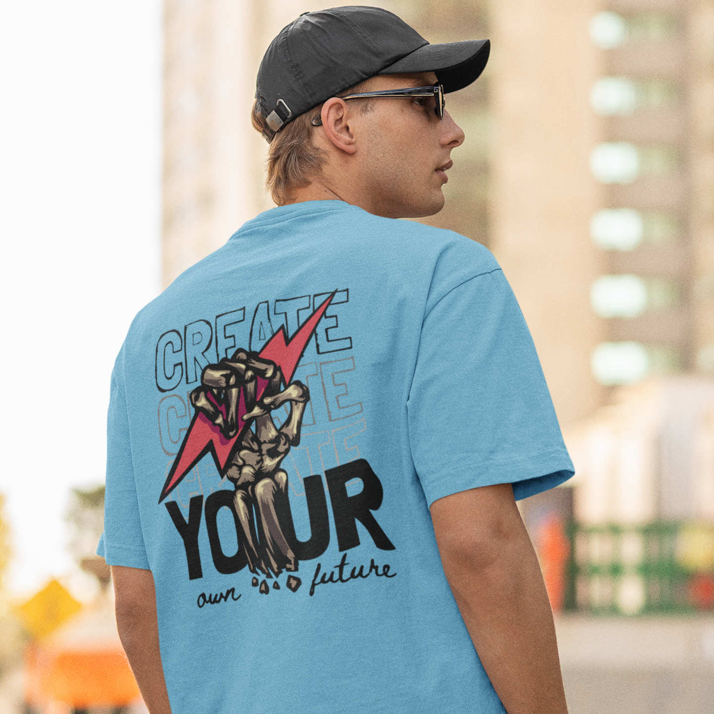 Men Oversized Streetwear T-Shirt with Back Graphic - Image 2