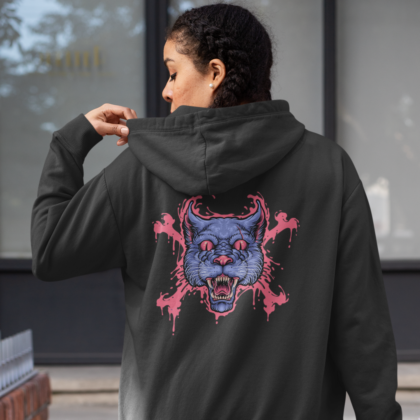 Women classic fit graphic back printed streetwear Hoodie - Image 6