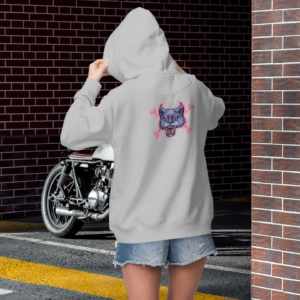 Full Zip classic fit streetwear back print Hoodie for women
