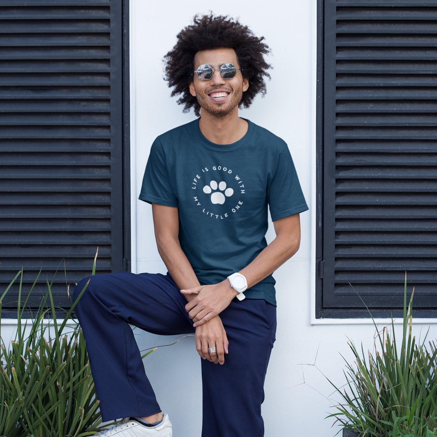 Men dog lover graphic printed round neck T-shirt - Image 3