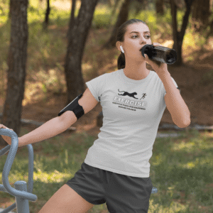 Women exercise mood text Printed Crew Neck T-Shirt