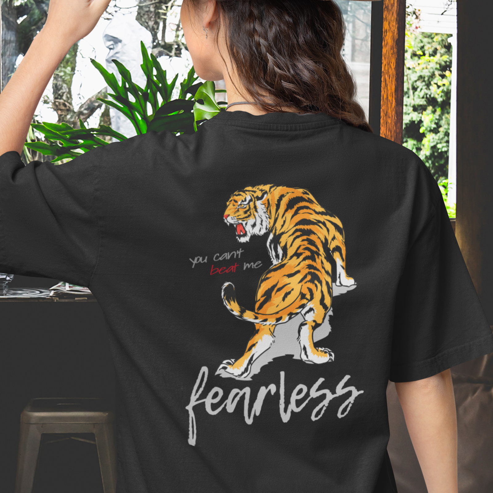 Women back printed oversized round neck streetwear T-Shirt - Image 4