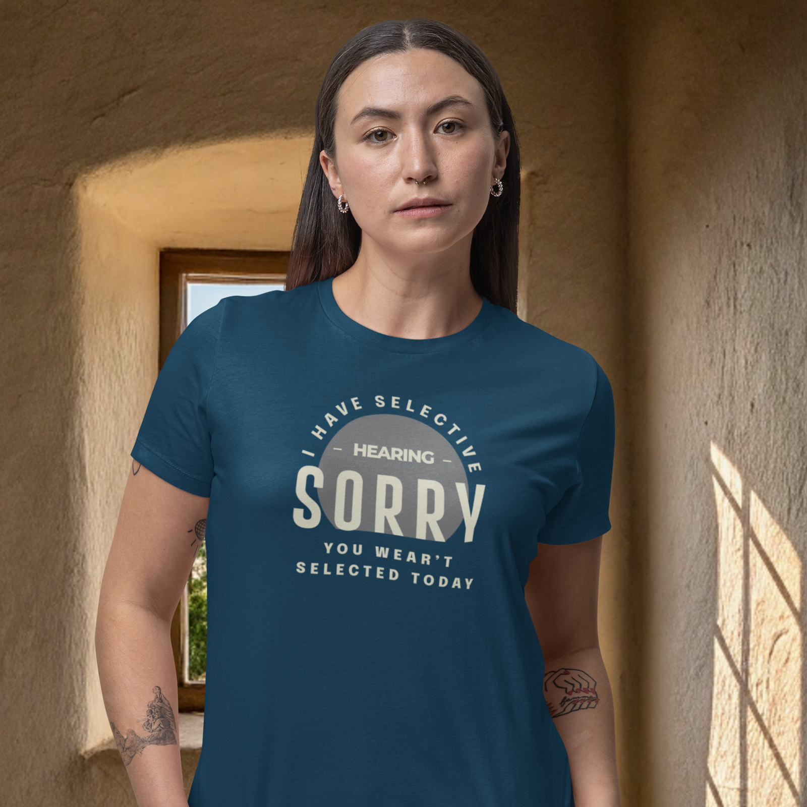 Humor text printed round neck half sleeve t shirt for Women - Image 4