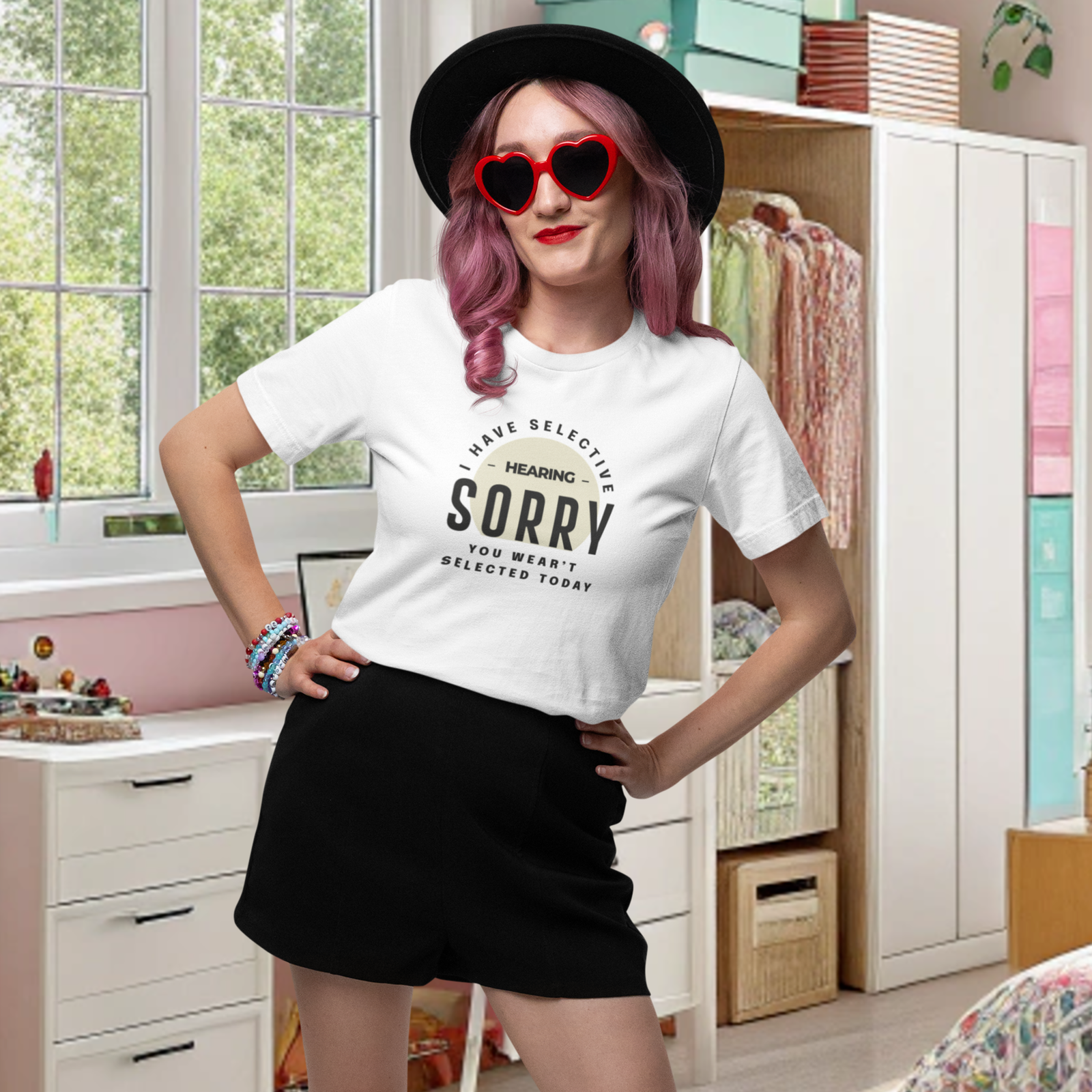 Humor text printed round neck half sleeve t shirt for Women - Image 2