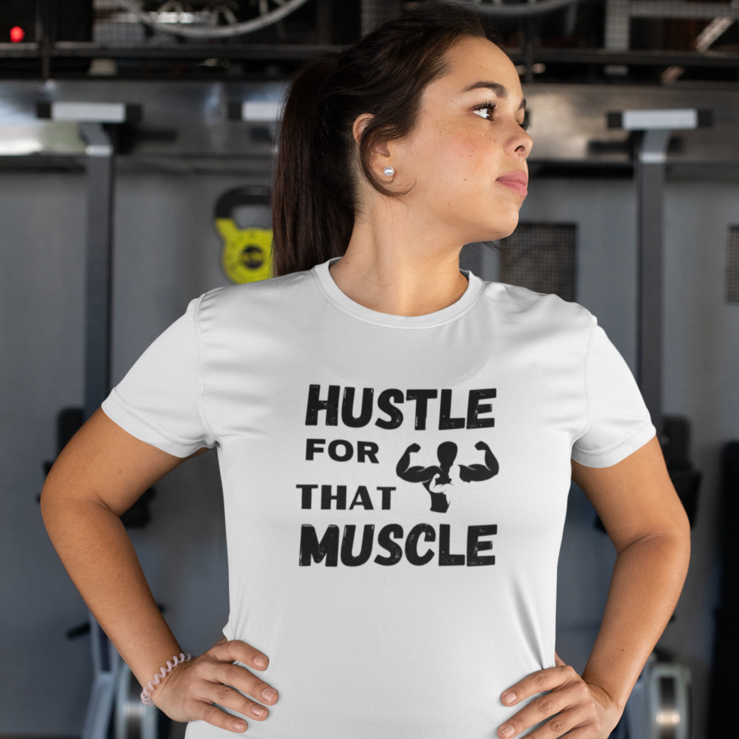 Women gym motivational text Printed Crew Neck T-Shirt - Image 4