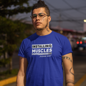 Men Gymming vibe text Printed Crew Neck T-Shirt
