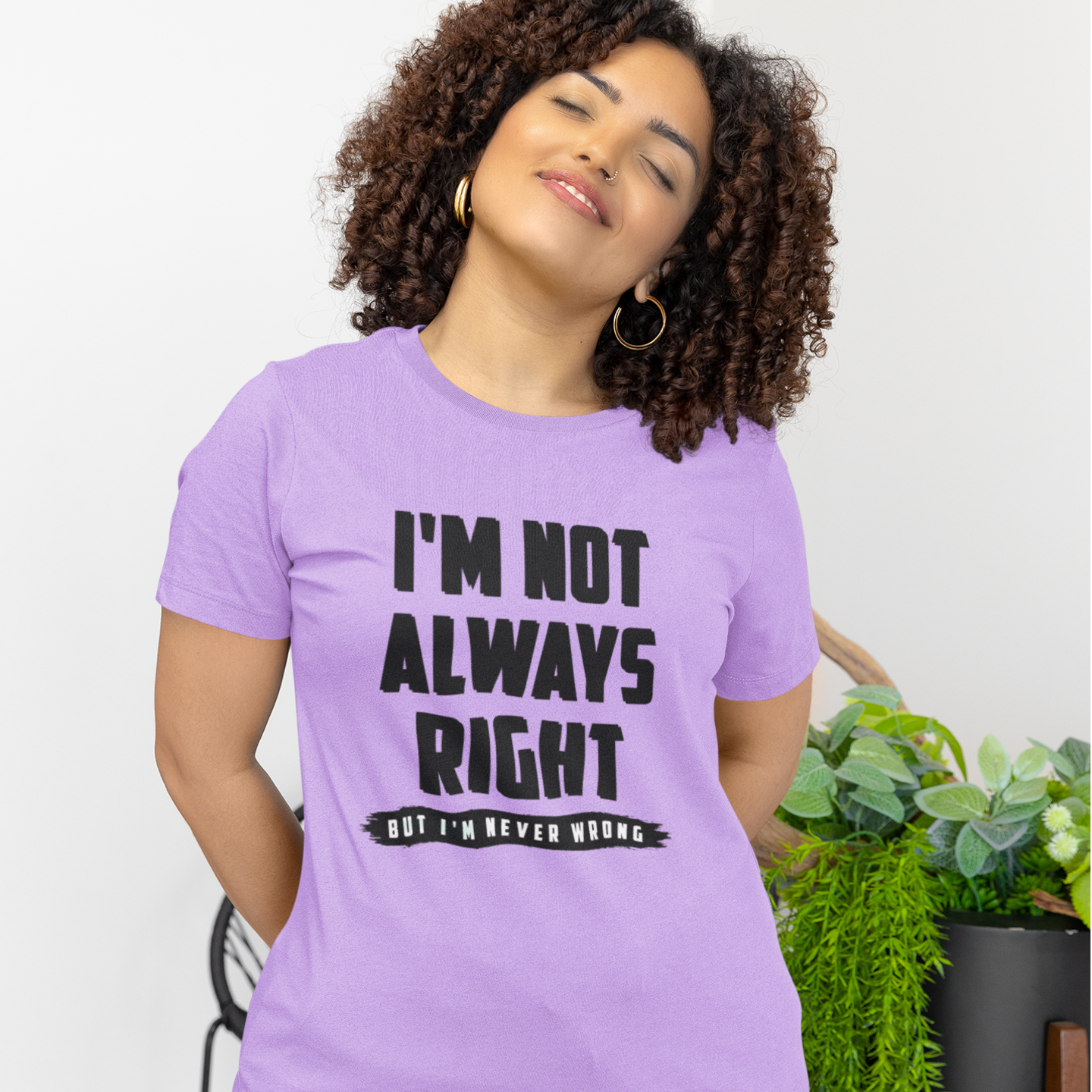 Navy Blue Humorous Text Printed Round Neck T-Shirt for Women - Image 2